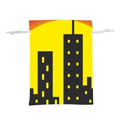 Skyline-city-building-sunset Lightweight Drawstring Pouch (m) by Sudhe