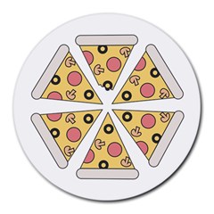 Pizza-slice-food-italian Round Mousepads by Sudhe