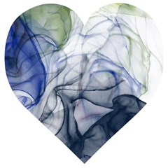 Blue Alcohol Ink Wooden Puzzle Heart by Dazzleway