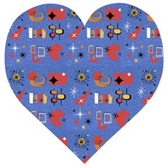 Blue 50s Wooden Puzzle Heart by InPlainSightStyle