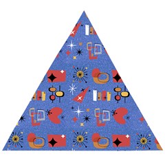 Blue 50s Wooden Puzzle Triangle by InPlainSightStyle