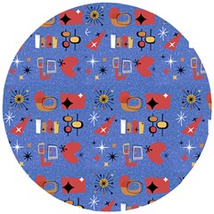 Blue 50s Wooden Puzzle Round by InPlainSightStyle