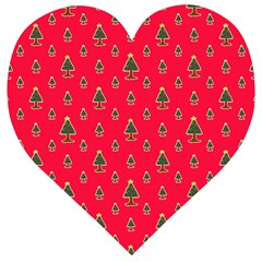 Sketchy Christmas Tree Motif Drawing Pattern Wooden Puzzle Heart by dflcprintsclothing