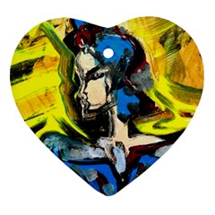 Blue Bird-1-4 Heart Ornament (two Sides) by bestdesignintheworld