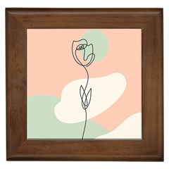 One Line Drawing Framed Ceramic Tile by Wanni