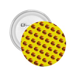 Vector Burgers, Fast Food Sandwitch Pattern At Yellow 2 25  Buttons by Casemiro