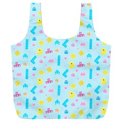 Arcade Dreams Blue  Full Print Recycle Bag (xxxl) by thePastelAbomination