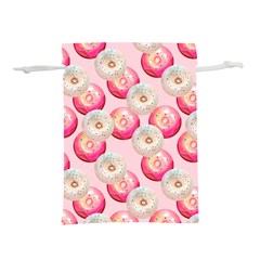 Pink And White Donuts Lightweight Drawstring Pouch (m) by SychEva