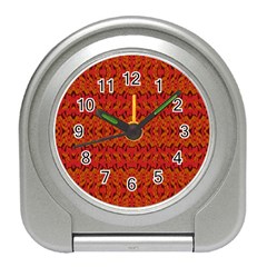 Red Pattern Travel Alarm Clock by Sparkle