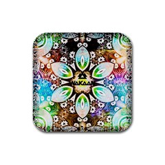 375 Chroma Digital Art Custom Rubber Square Coaster (4 Pack) by Drippycreamart