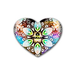375 Chroma Digital Art Custom Rubber Heart Coaster (4 Pack) by Drippycreamart