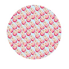Pink And White Donuts On Blue Mini Round Pill Box (pack Of 5) by SychEva