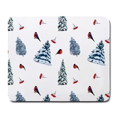 Christmas Trees And Bullfinches Large Mousepads by SychEva