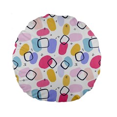 Abstract Multicolored Shapes Standard 15  Premium Round Cushions by SychEva