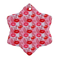 Rose Lips Ornament (snowflake) by Sparkle