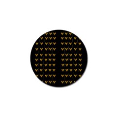 Golden Hearts On Black Freedom Golf Ball Marker by pepitasart