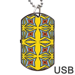 Abstract Pattern Geometric Backgrounds   Dog Tag Usb Flash (one Side) by Eskimos