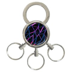 3d Lovely Geo Lines  V 3-ring Key Chain by Uniqued