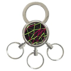 3d Lovely Geo Lines X 3-ring Key Chain by Uniqued