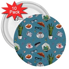 Fashionable Office Supplies 3  Buttons (10 Pack)  by SychEva