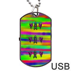 Mermaids And Unicorn Colors For Flower Joy Dog Tag Usb Flash (one Side) by pepitasart