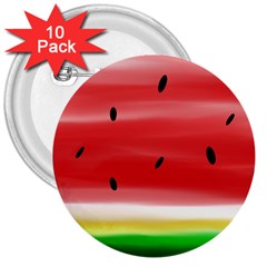 Painted Watermelon Pattern, Fruit Themed Apparel 3  Buttons (10 Pack)  by Casemiro