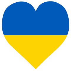 Flag Of Ukraine Wooden Puzzle Heart by abbeyz71