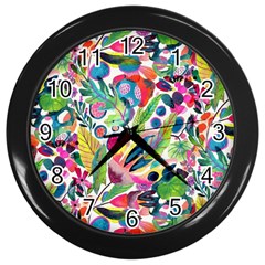 Floral Wall Clock (black) by Sparkle