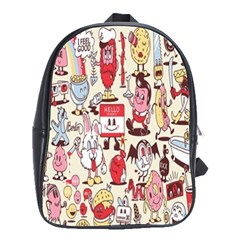 Retro Food School Bag (large) by Sparkle