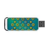 Yellow And Blue Proud Blooming Flowers Portable USB Flash (Two Sides) Back