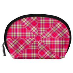 Pink Tartan-10 Accessory Pouch (large) by tartantotartanspink2