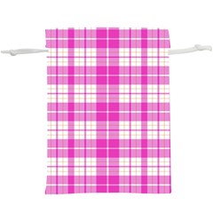Pink Tartan  Lightweight Drawstring Pouch (xl) by tartantotartanspink2