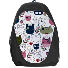 Pattern With Cute Cat Heads Backpack Bag by Jancukart