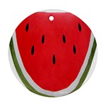 Watermelon Pillow Fluffy Round Ornament (Two Sides) Back