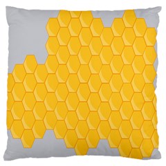 Hexagons Yellow Honeycomb Hive Bee Hive Pattern Large Cushion Case (two Sides) by artworkshop