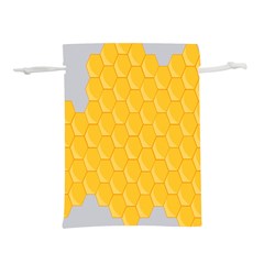 Hexagons Yellow Honeycomb Hive Bee Hive Pattern Lightweight Drawstring Pouch (s) by artworkshop