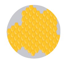 Hexagons Yellow Honeycomb Hive Bee Hive Pattern Mini Round Pill Box (pack Of 3) by artworkshop