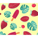 Watermelon Leaves Cherry Background Pattern Deluxe Canvas 14  x 11  (Stretched) 14  x 11  x 1.5  Stretched Canvas