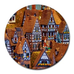 Christmas-motif Round Mousepads by nate14shop
