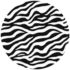 Tiger White-black 003 Jpg Wooden Puzzle Round by nate14shop