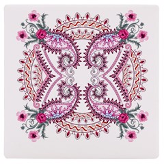 Pink Flower Cartoon Uv Print Square Tile Coaster  by Jancukart