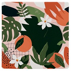Tropical Polka Plants 2 Uv Print Square Tile Coaster  by flowerland