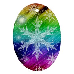 Christmas-snowflake-background Ornament (oval) by Jancukart