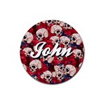 Skull floral plants Drink Coasters 4 Pack (Round) Front