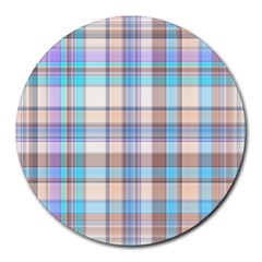 Plaid Round Mousepads by nate14shop