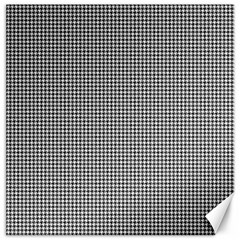 Soot Black And White Handpainted Houndstooth Check Watercolor Pattern Canvas 20  X 20  by PodArtist