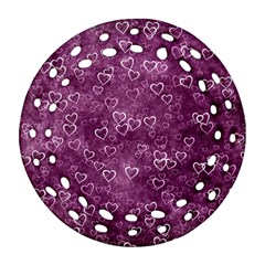 Background Purple Love Ornament (round Filigree) by nateshop