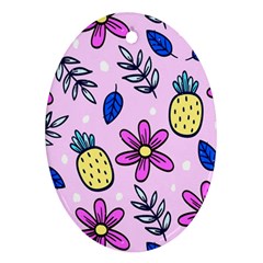 Flowers Purple Oval Ornament (two Sides) by nateshop