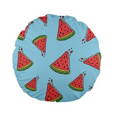 Watermelon-blue Standard 15  Premium Flano Round Cushions by nateshop
