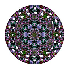 Tropical Blooming Forest With Decorative Flowers Mandala Round Filigree Ornament (two Sides) by pepitasart